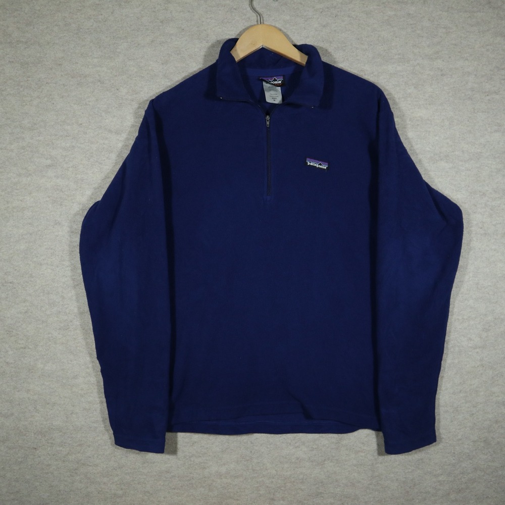 Patagonia Synchilla Fleece Pullover Mens Medium Navy Blue Quarter Zip Gorpcore